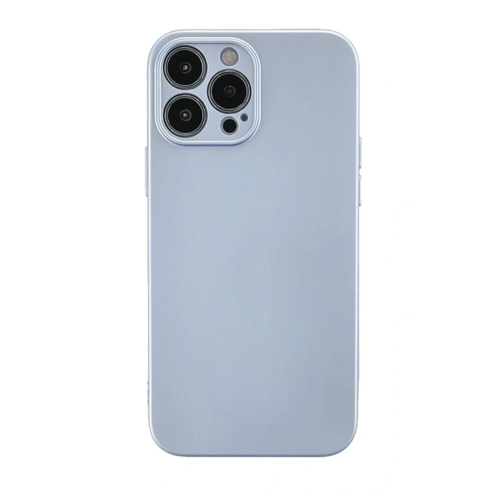 Mey İthalat®  iPhone 13 Pro Kılıf Nano içi Kadife Silikon - Sky Blue