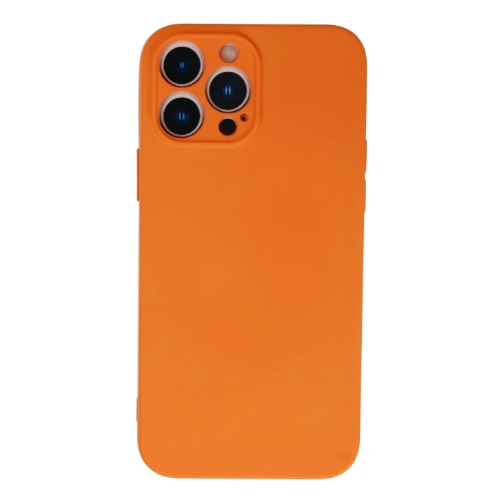 Mey İthalat®  iPhone 13 Pro Kılıf Nano içi Kadife Silikon - Turuncu
