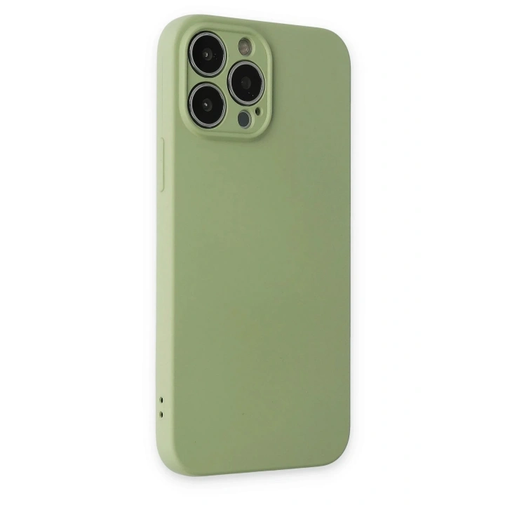 Mey İthalat®  iPhone 13 Pro Kılıf Nano içi Kadife Silikon - Yeşil