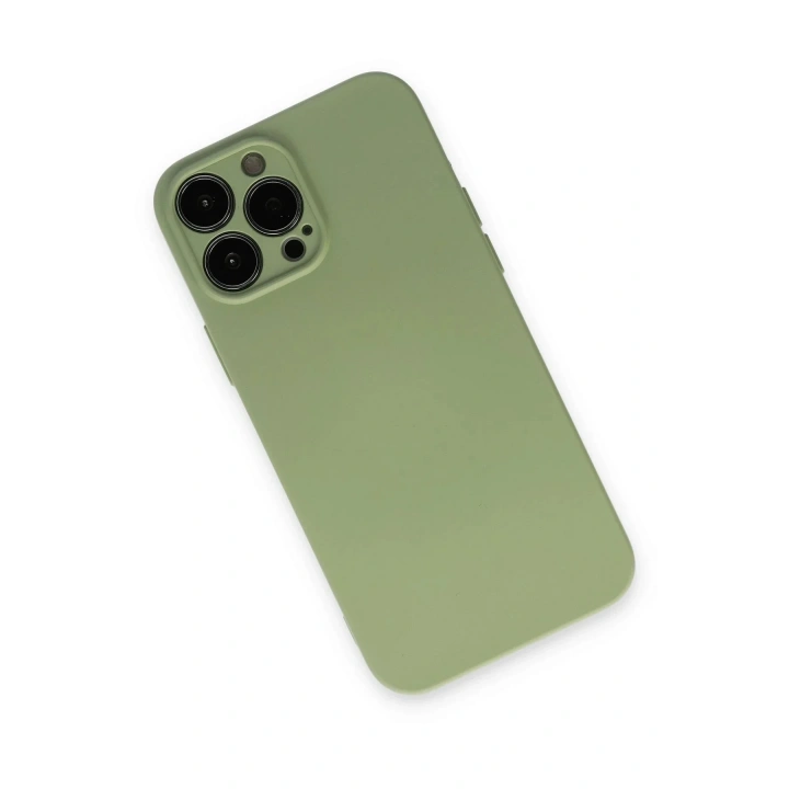 Mey İthalat®  iPhone 13 Pro Kılıf Nano içi Kadife Silikon - Yeşil