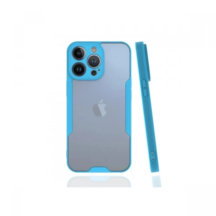 Mey İthalat®  iPhone 13 Pro Kılıf Platin Silikon - Mavi