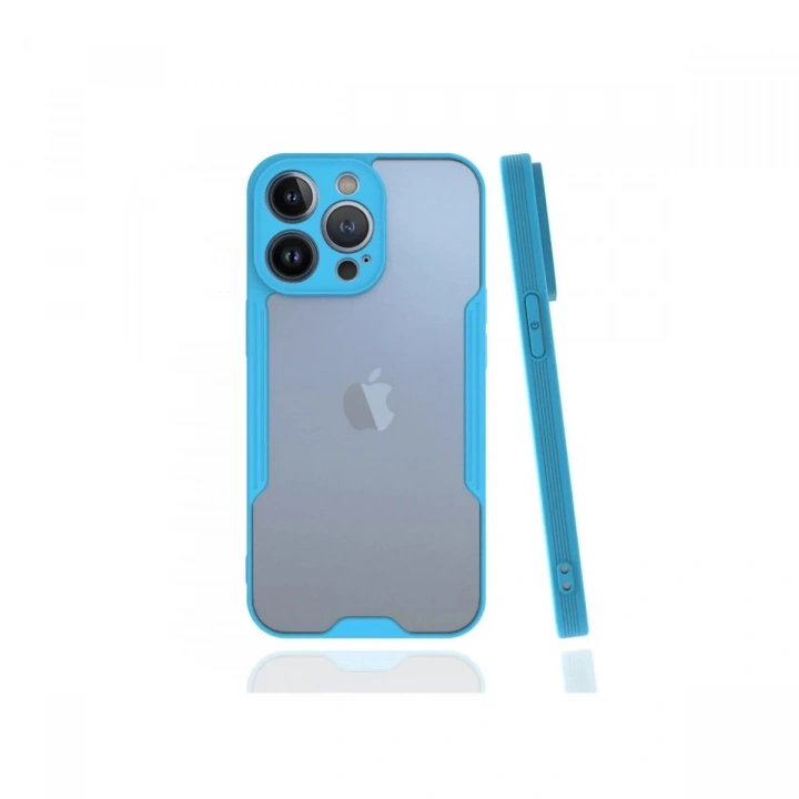 Mey İthalat®  iPhone 13 Pro Kılıf Platin Silikon - Mavi