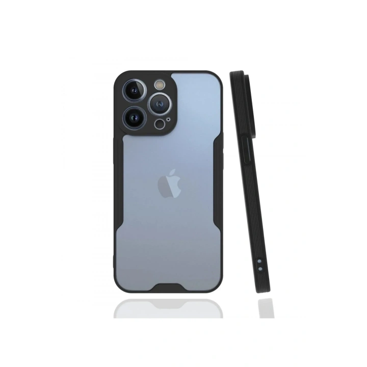 Mey İthalat®  iPhone 13 Pro Kılıf Platin Silikon - Siyah