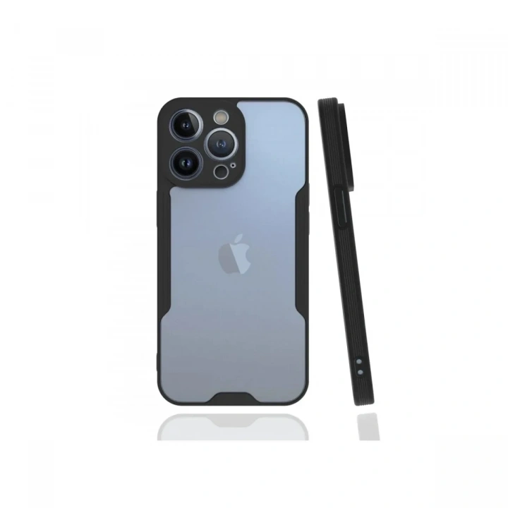Mey İthalat®  iPhone 13 Pro Kılıf Platin Silikon - Siyah