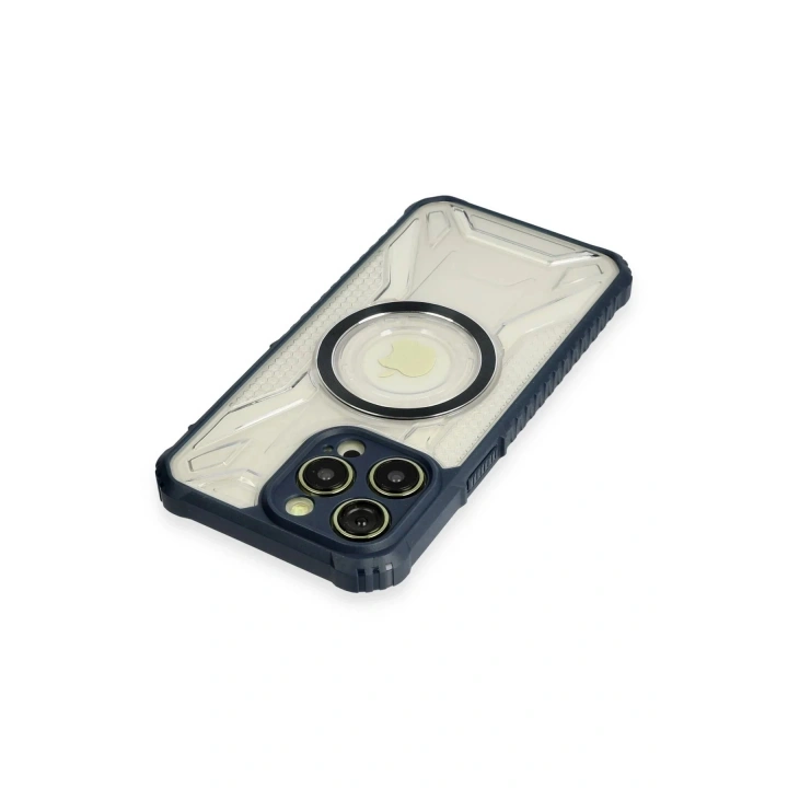 Mey İthalat®  iPhone 13 Pro Kılıf Prag Magneticsafe Kapak - Lacivert