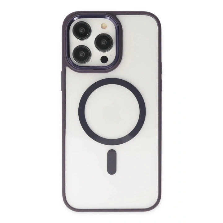 Mey İthalat®  iPhone 13 Pro Kılıf Room Magneticsafe Silikon - Derin Mor