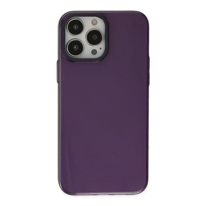 Mey İthalat®  iPhone 13 Pro Max Kılıf Anka PC Sert Metal Kapak - Mor