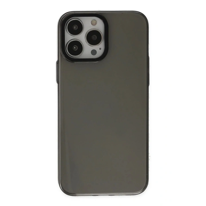 Mey İthalat®  iPhone 13 Pro Max Kılıf Anka PC Sert Metal Kapak - Siyah