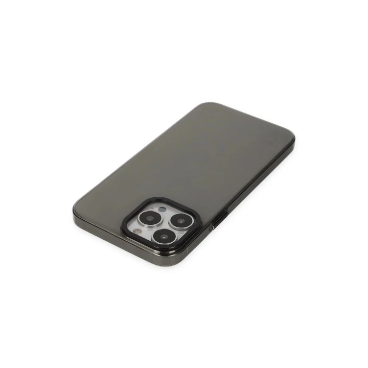 Mey İthalat®  iPhone 13 Pro Max Kılıf Anka PC Sert Metal Kapak - Siyah