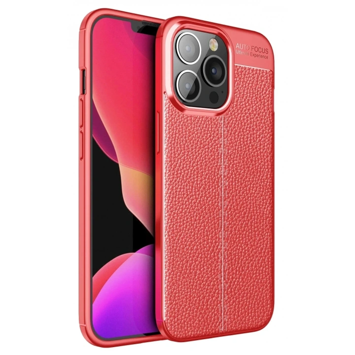 Mey İthalat®   iPhone 13 Pro Max Kılıf Auto Focus Kapak - Kırmızı
