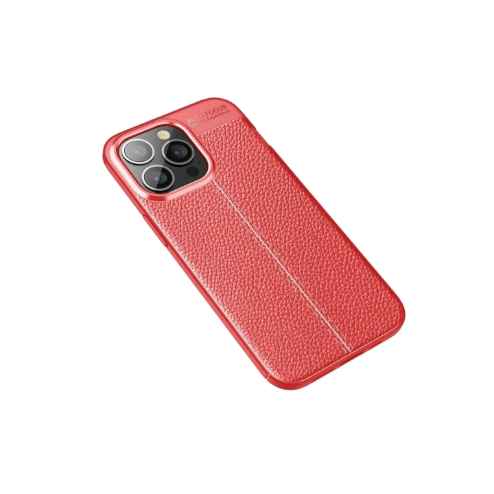 Mey İthalat®   iPhone 13 Pro Max Kılıf Auto Focus Kapak - Kırmızı