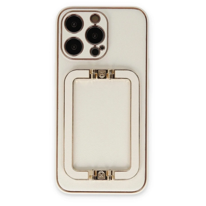 Mey İthalat®  iPhone 13 Pro Max Kılıf Coco Elit Kapak - Beyaz