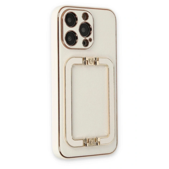 Mey İthalat®  iPhone 13 Pro Max Kılıf Coco Elit Kapak - Beyaz