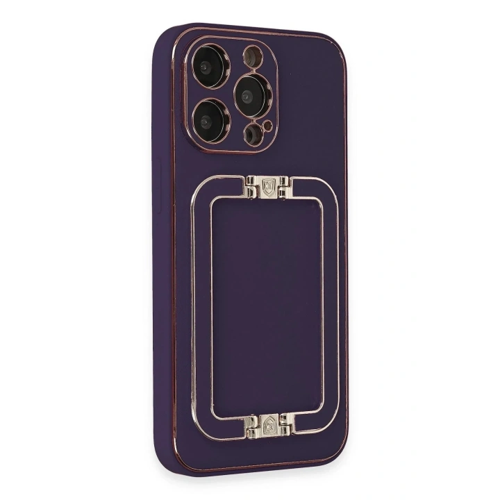 Mey İthalat®  iPhone 13 Pro Max Kılıf Coco Elit Kapak - Derin Mor