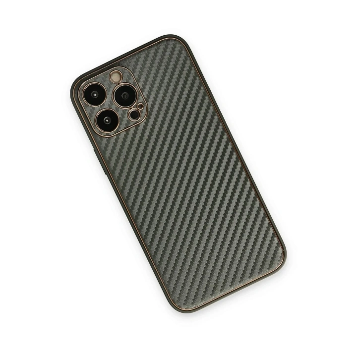 Mey İthalat®  iPhone 13 Pro Max Kılıf Coco Karbon Silikon - Füme