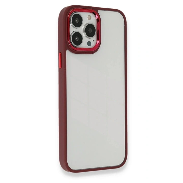 Mey İthalat®  iPhone 13 Pro Max Kılıf Dora Kapak - Kırmızı