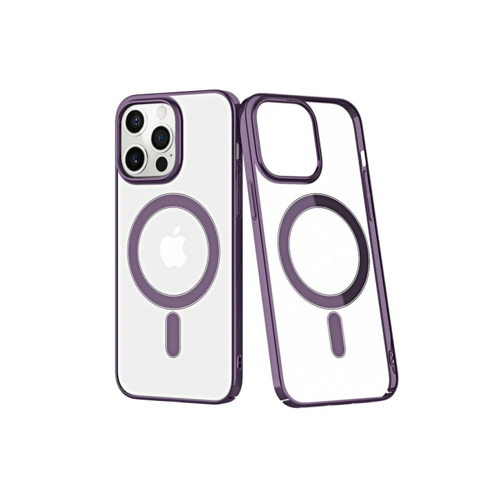 Mey İthalat®  iPhone 13 Pro Max Kılıf Element Magneticsafe Sert Kapak - Derin Mor