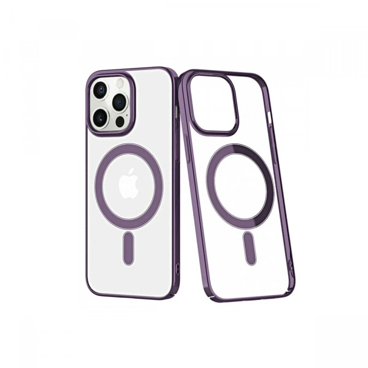 Mey İthalat®  iPhone 13 Pro Max Kılıf Element Magneticsafe Sert Kapak - Derin Mor