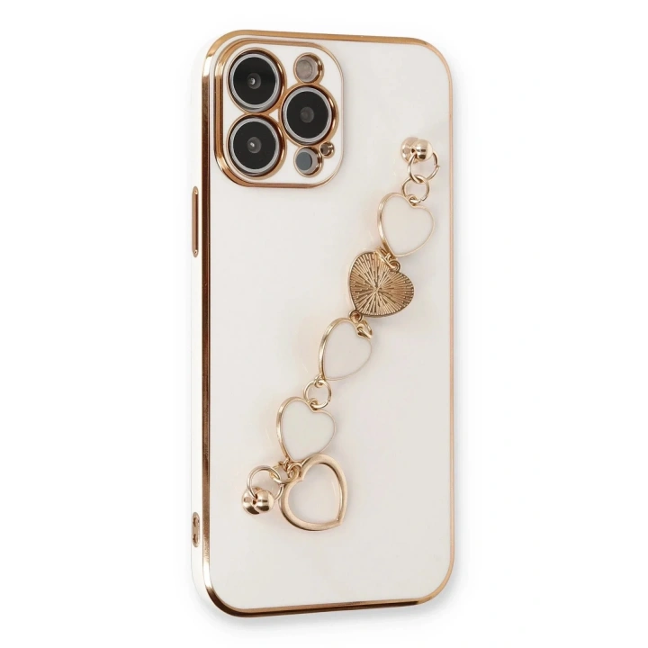 Mey İthalat®  iPhone 13 Pro Max Kılıf Esila Silikon - Beyaz