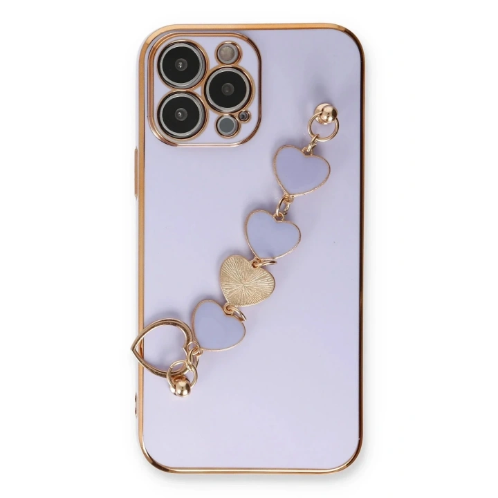 Mey İthalat®  iPhone 13 Pro Max Kılıf Esila Silikon - Lila