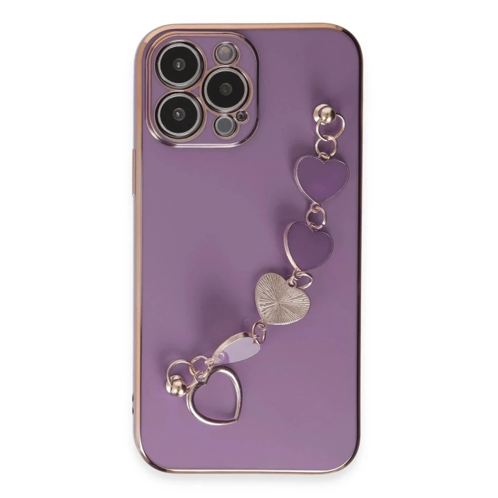Mey İthalat®  iPhone 13 Pro Max Kılıf Esila Silikon - Mor