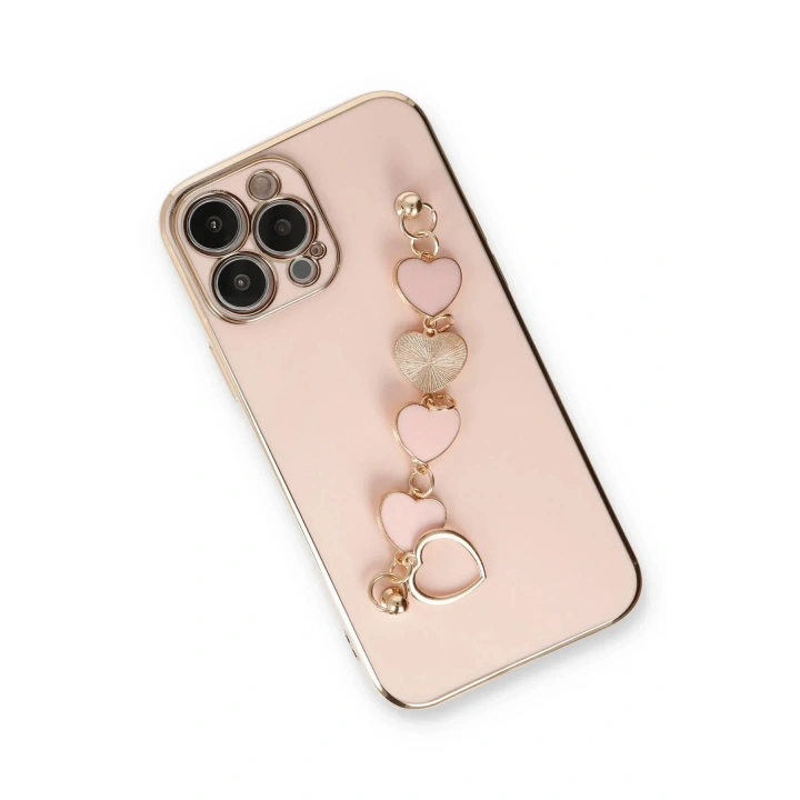 Mey İthalat®  iPhone 13 Pro Max Kılıf Esila Silikon - Pudra