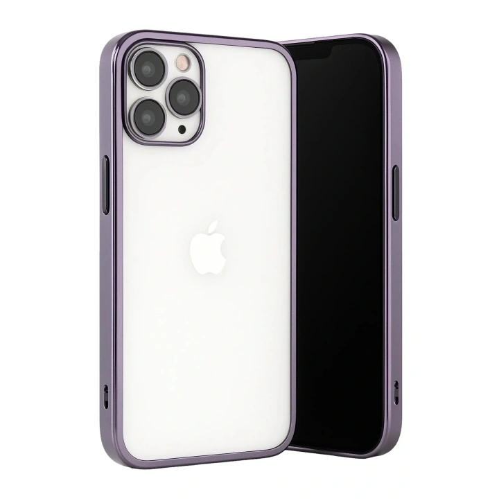 Mey İthalat®  iPhone 13 Pro Max Kılıf  Lensli Silikon - Mor