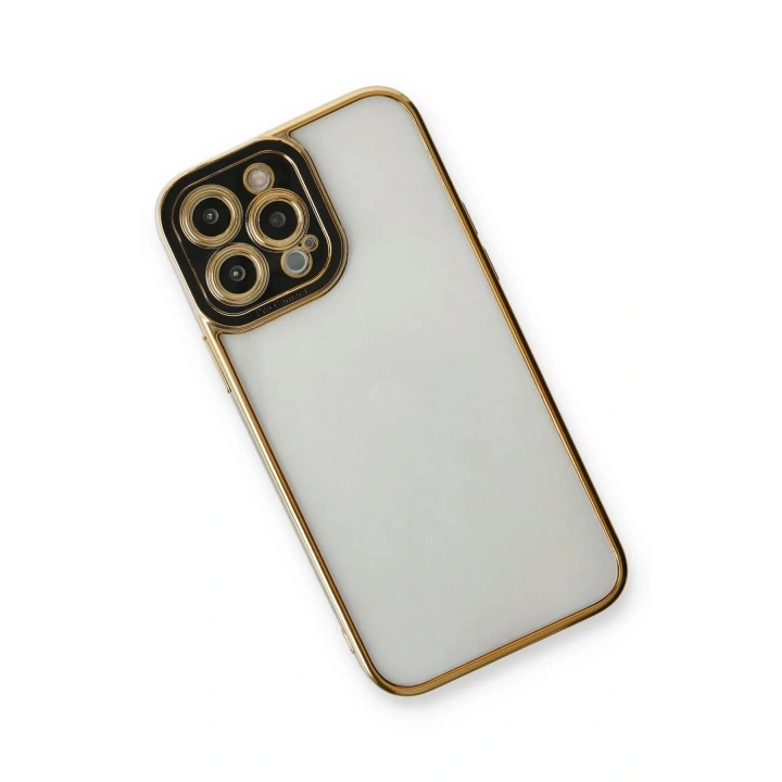 Mey İthalat®  iPhone 13 Pro Max Kılıf Liva Lens Silikon - Siyah