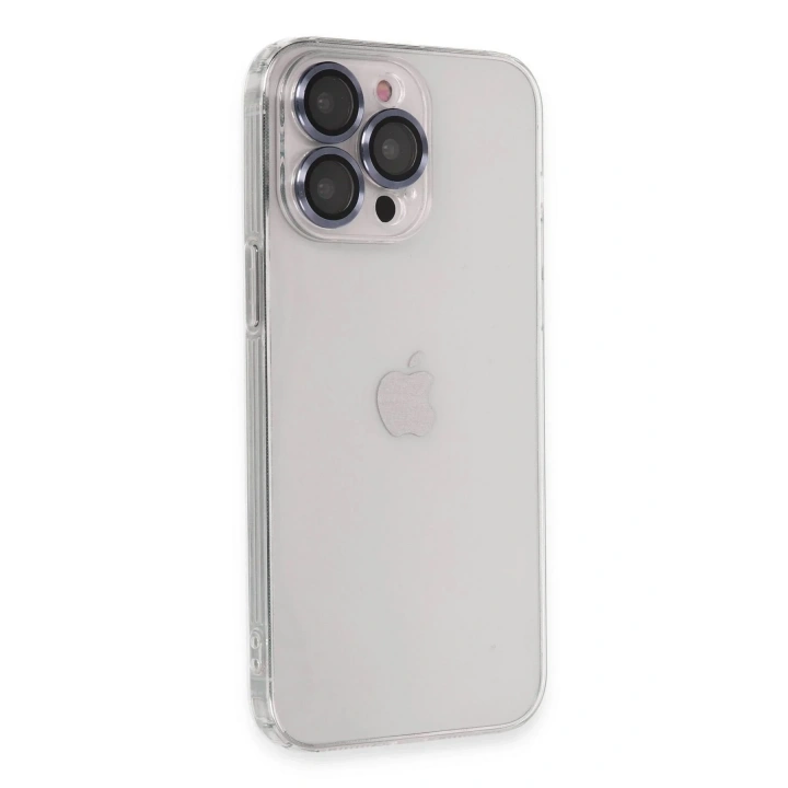 Mey İthalat®  iPhone 13 Pro Max Kılıf Luko Lens Silikon - Sierra Blue
