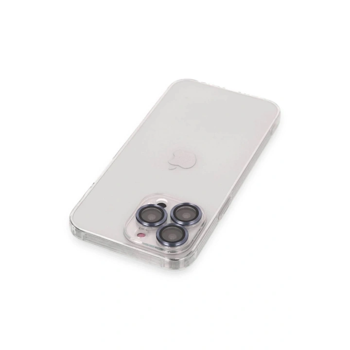 Mey İthalat®  iPhone 13 Pro Max Kılıf Luko Lens Silikon - Sierra Blue