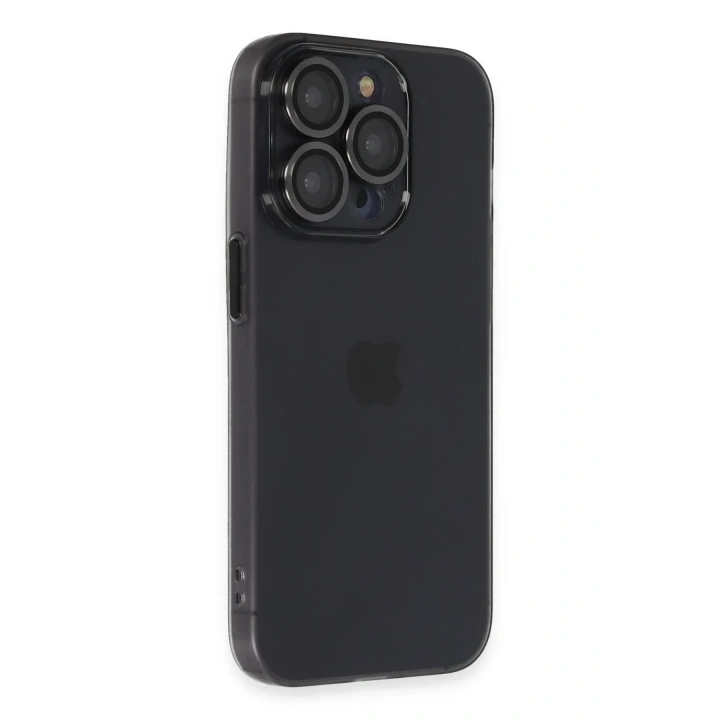 Mey İthalat®  iPhone 13 Pro Max Kılıf Luko Lens Silikon - Siyah