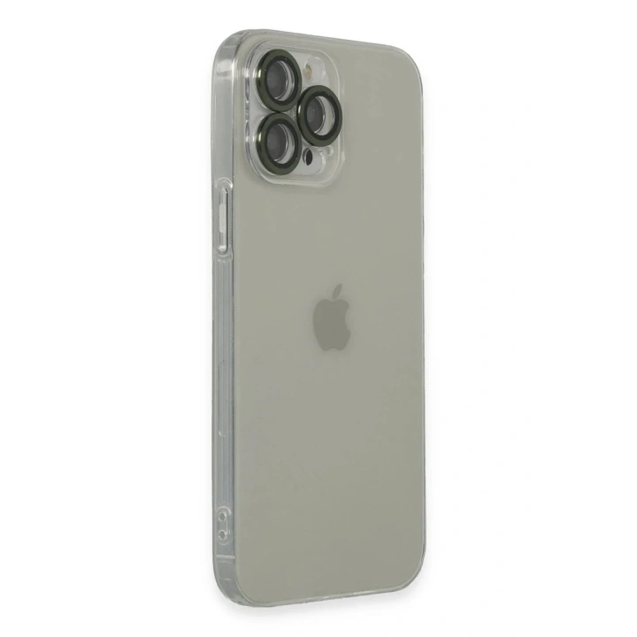 Mey İthalat®  iPhone 13 Pro Max Kılıf Luko Lens Silikon - Yeşil