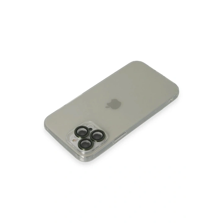 Mey İthalat®  iPhone 13 Pro Max Kılıf Luko Lens Silikon - Yeşil