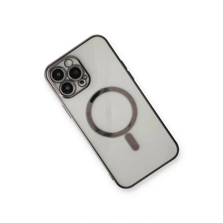 Mey İthalat®  iPhone 13 Pro Max Kılıf Magneticsafe Lazer Silikon - Siyah