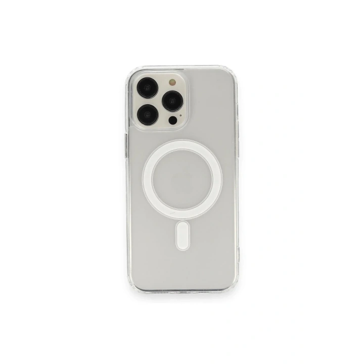 Mey İthalat®  iPhone 13 Pro Max Kılıf Matte Şeffaf Magneticsafe - Şeffaf