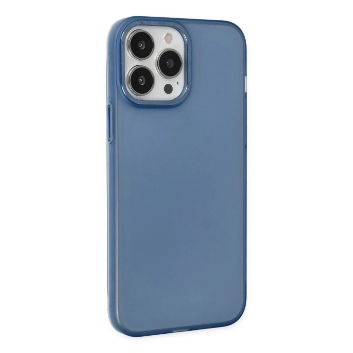 Mey İthalat®  iPhone 13 Pro Max Kılıf Modos Metal Kapak - Lacivert
