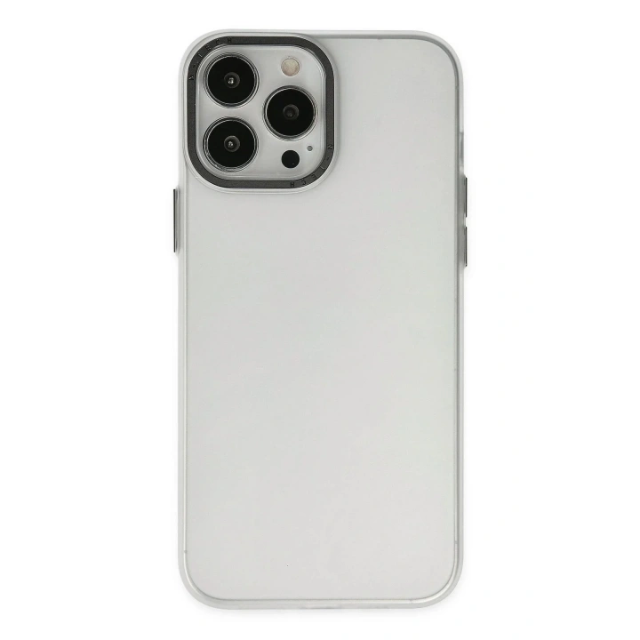 Mey İthalat®  iPhone 13 Pro Max Kılıf Modos Metal Kapak - Şeffaf