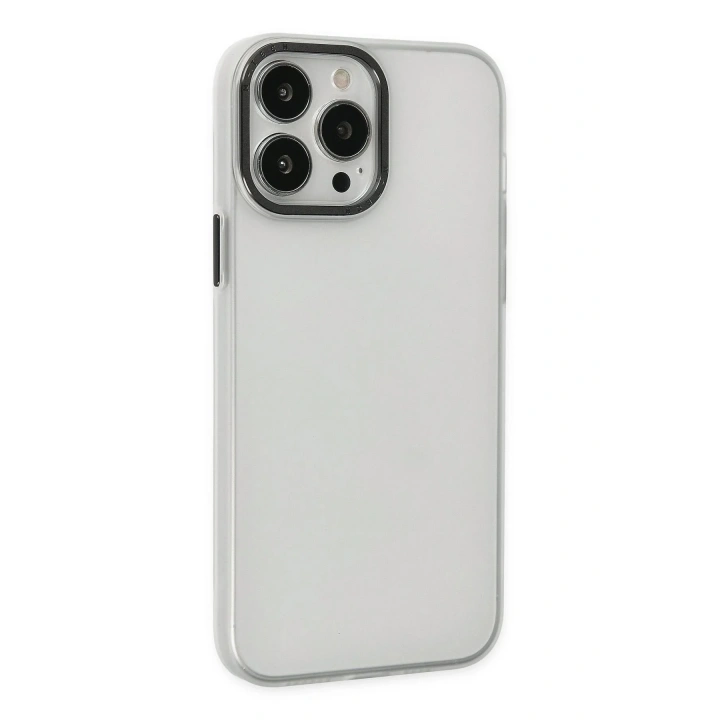 Mey İthalat®  iPhone 13 Pro Max Kılıf Modos Metal Kapak - Şeffaf