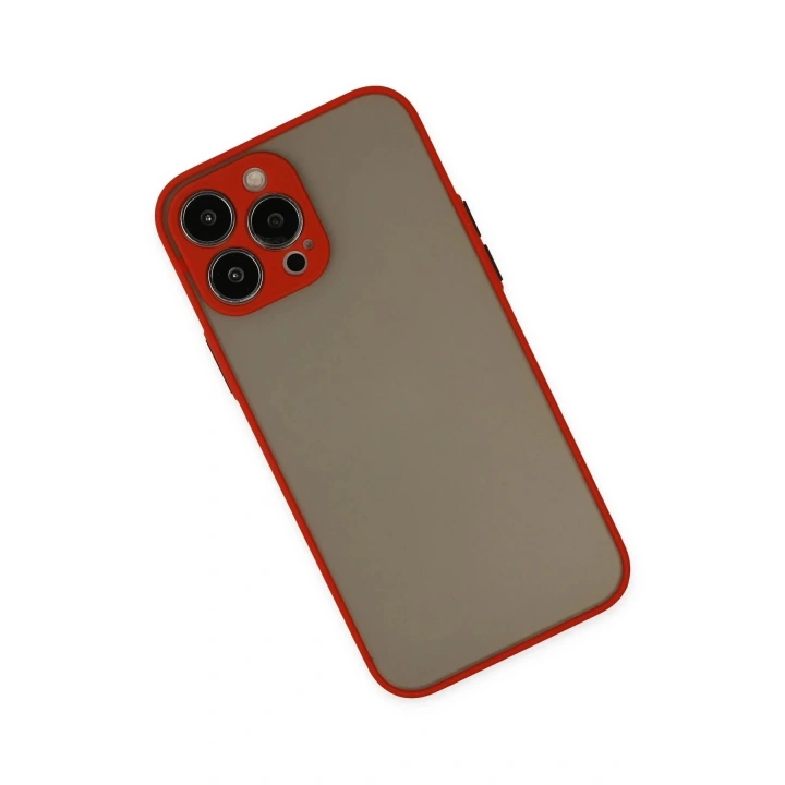 Mey İthalat®  iPhone 13 Pro Max Kılıf Montreal Silikon Kapak - Kırmızı