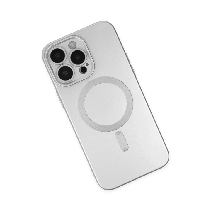 Mey İthalat®  iPhone 13 Pro Max Kılıf Moshi Lens Magneticsafe Silikon - Gümüş
