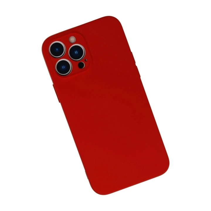 Mey İthalat®  iPhone 13 Pro Max Kılıf Nano içi Kadife Silikon - Kırmızı