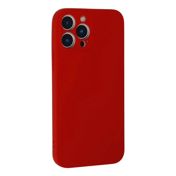 Mey İthalat®  iPhone 13 Pro Max Kılıf Nano içi Kadife Silikon - Kırmızı