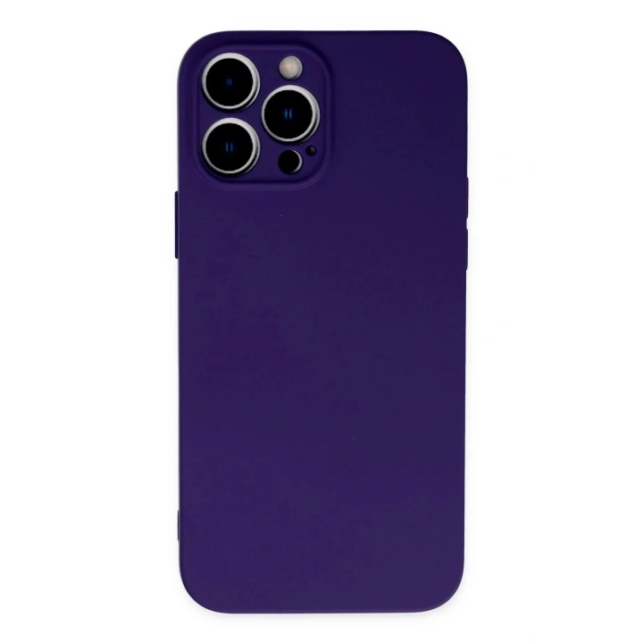Mey İthalat®  iPhone 13 Pro Max Kılıf Nano içi Kadife Silikon - Mor