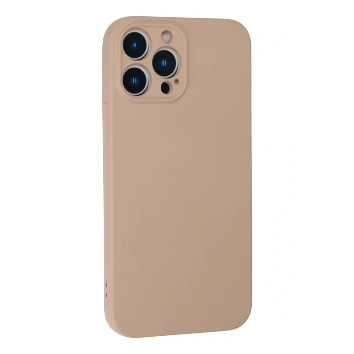Mey İthalat®  iPhone 13 Pro Max Kılıf Nano içi Kadife Silikon - Pudra