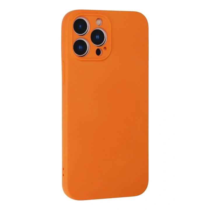 Mey İthalat®  iPhone 13 Pro Max Kılıf Nano içi Kadife Silikon - Turuncu