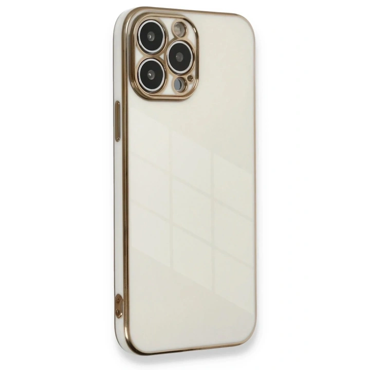 Mey İthalat®  iPhone 13 Pro Max Kılıf Volet Silikon - Beyaz