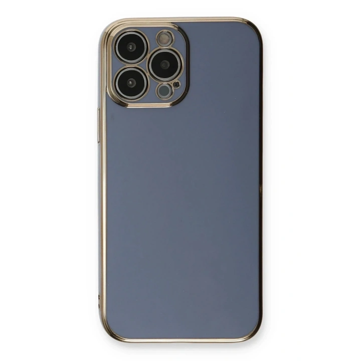 Mey İthalat®  iPhone 13 Pro Max Kılıf Volet Silikon - Mavi