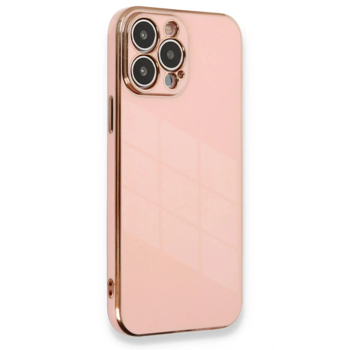 Mey İthalat®  iPhone 13 Pro Max Kılıf Volet Silikon - Pembe