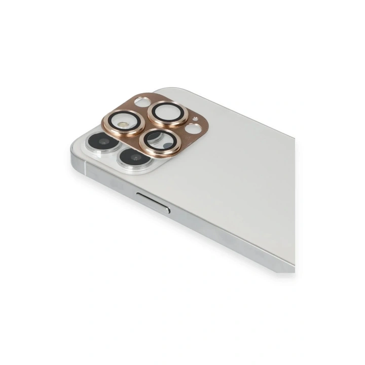 Mey İthalat®  iPhone 13 Pro Max Pers Alüminyum Kamera Lens - Gold