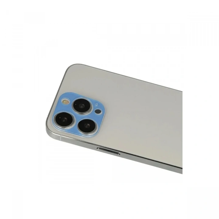 Mey İthalat®  iPhone 13 Pro Max Rainbow Kamera Lens Koruma Cam - Mavi